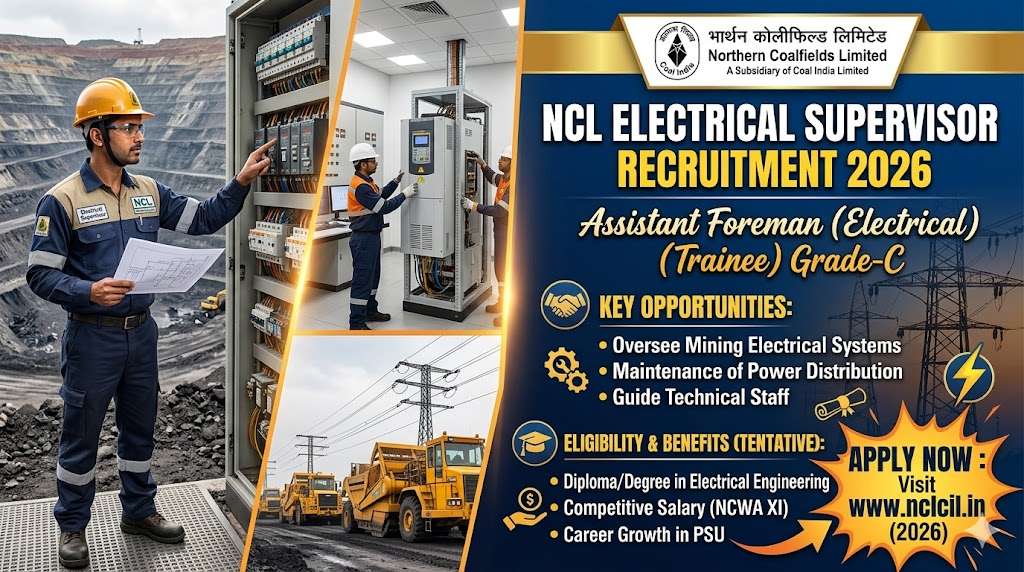 NCL Electrical Supervisor Recruitment 2026 Complete Details | NCL ES Recruitment 2026