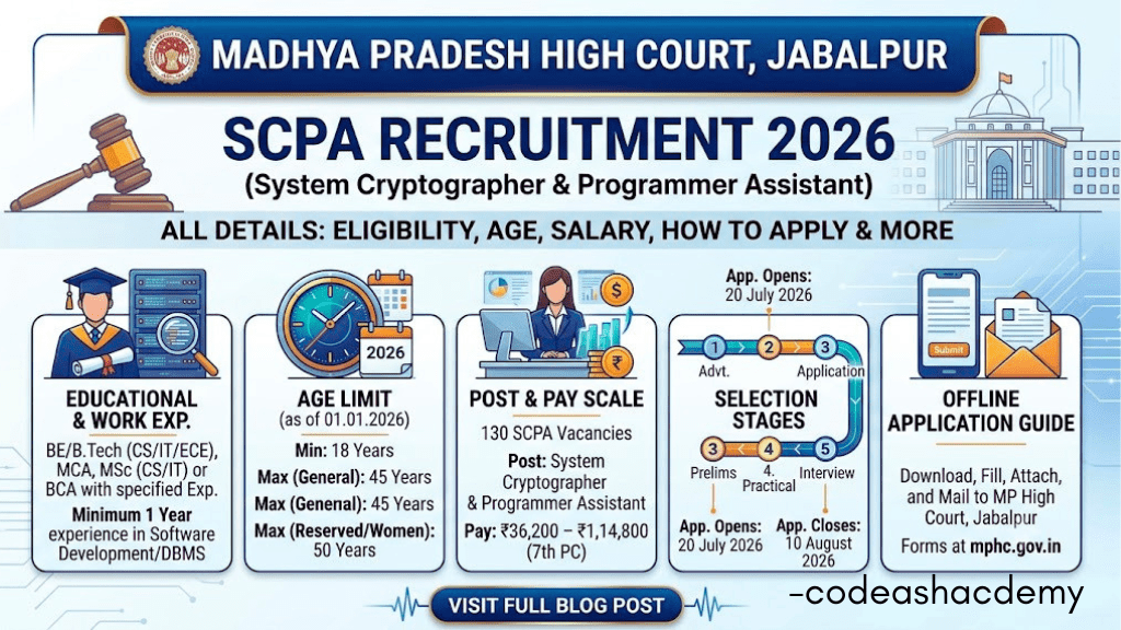 MP High Court SCPA Recruitment 2026 - eligibility criteria, age limit, how to apply and complete details