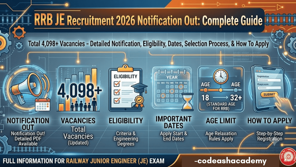 RRB JE Vacancy 2026 Notification Out Complete Information