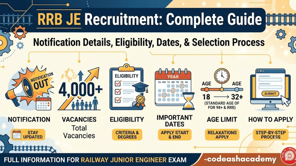 RRB JE Recruitment 2026 Notification Out total 4,098 Vacancies Check complete information