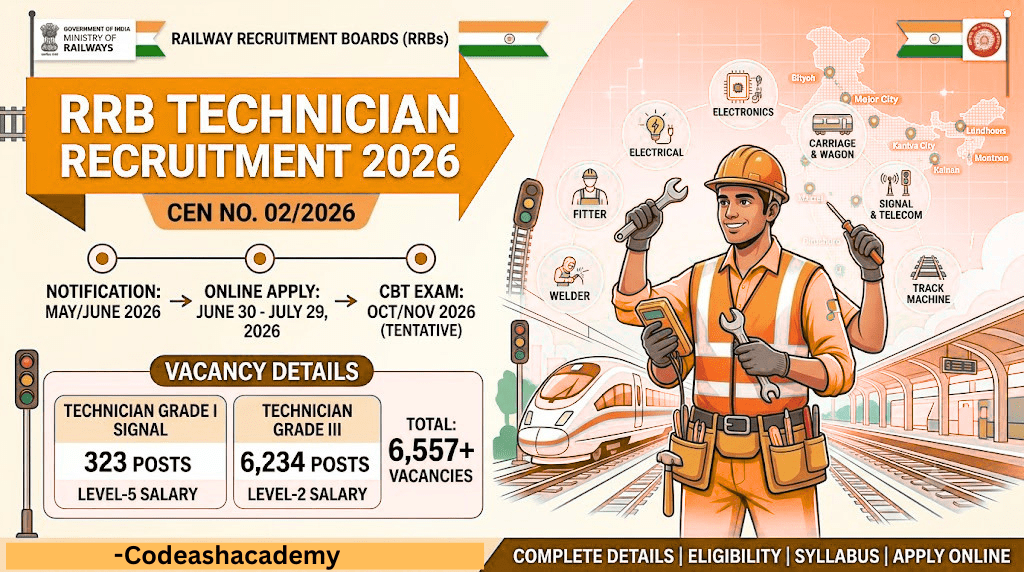 RRB Technician Recruitment 2026: Detailed Vacancy | RRB Recruitment 2026 
