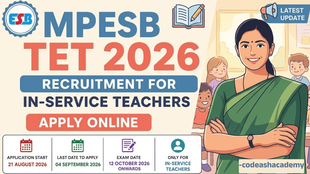 MPESB TET 2026 Recruitment complete information | MPESB TET vacancy 2026