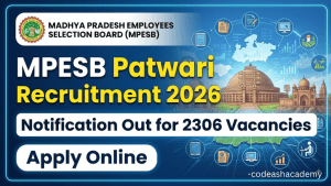MPESB Patwari Recruitment 2026: Notification Out for 2306 Vacancies, Apply Online