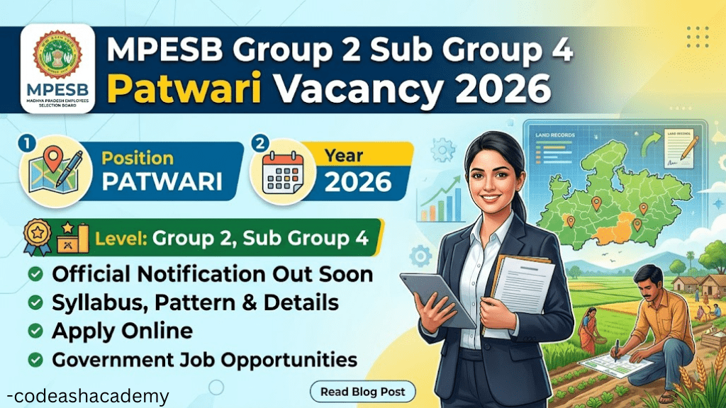 MPESB Group 2 Sub Group 4 Patwari Vacancy 2026 | MPPSC Patwari Vacancy 2026