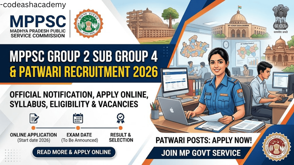 MPPSC Group 2 Sub Group 4 Patwari Recruitment 2026 | MPPSC Patwari Recruitment 2026