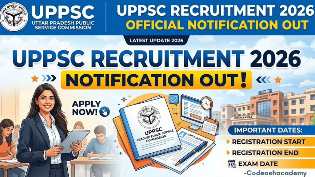 UPPSC Recruitment 2026 Notification Out : Eligibility Criteria, important date, age limit, how to apply and all
