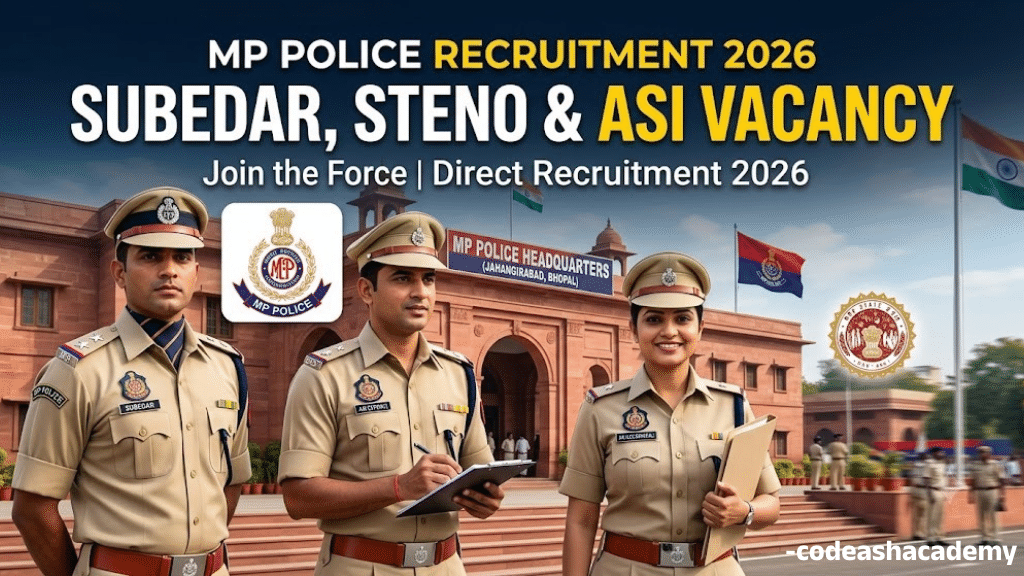 MP Police Subedar Steno ASI Recruitment 2026 | MP Police Subedar Steno ASI Vacancy 2026