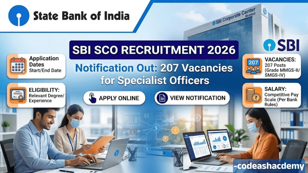 SBI SCO Recruitment 2026 Notification Out: 207 Vacancies, Eligibility, Salary, Age Limit & Apply Online