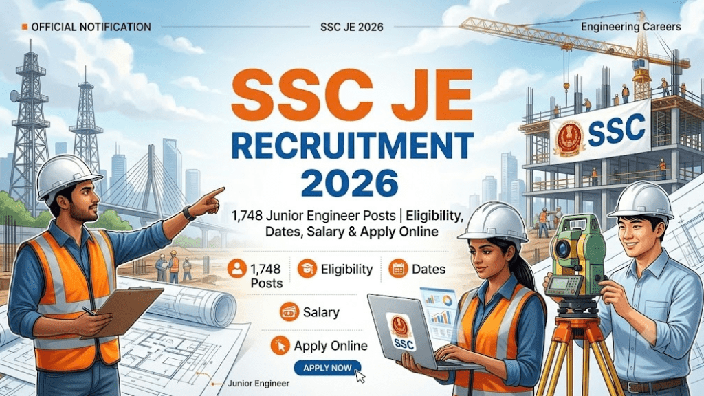 SSC JE Recruitment 2026: 1,748 Junior Engineer Posts, Eligibility, Dates, Salary and Apply Online