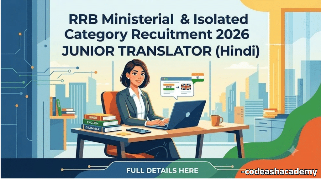 RRB Ministerial & Isolated Category Recruitment 2026 Junior Translator (Hindi)